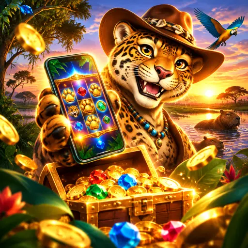 Slot aberto em tela vertical de celular com painel de aposta e botão de giro em destaque