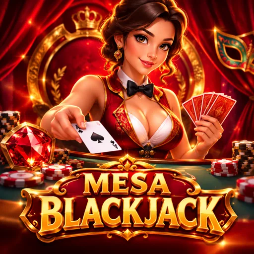 Mesa de blackjack com os limites exibidos na tela